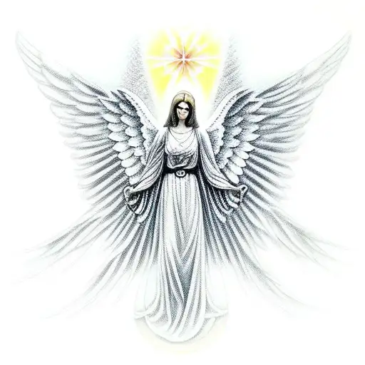Guardian Angel With Blessing Hands