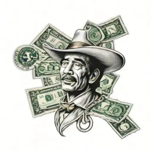 Money Tattoo Involving Chicano Art Representation