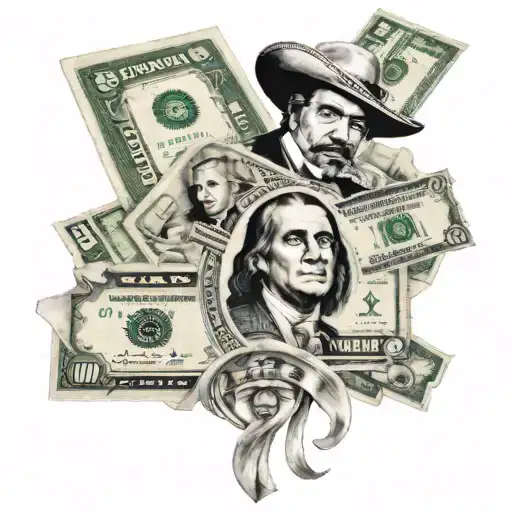 Money Tattoo Involving Chicano Art Representation