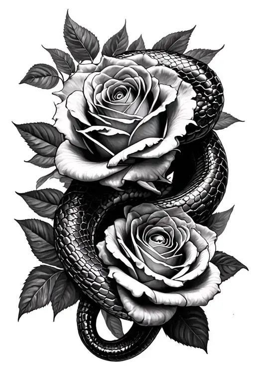 Pit Viper And Roses Black And White