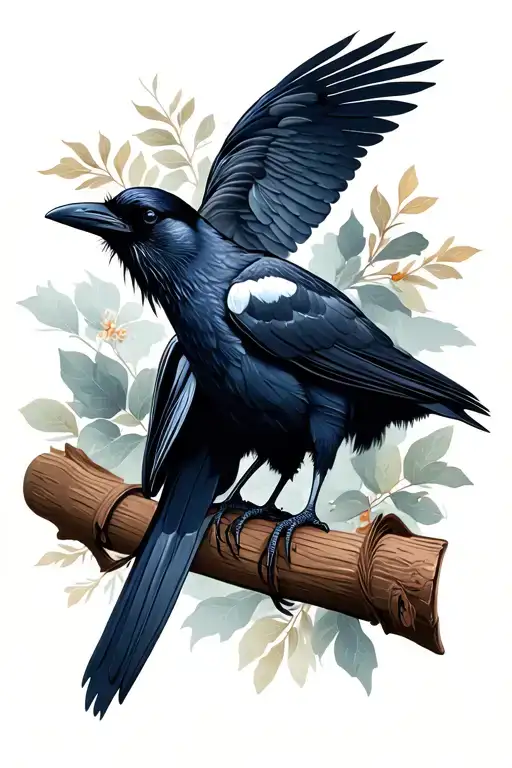 Crow Perched Regally