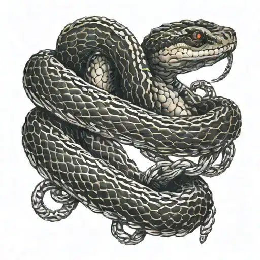 Snake With Body Of Anchor Chain Wrapped