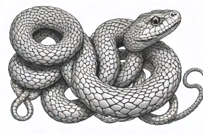 Snake Made Out Of Chain Links Eating Its Own Tail