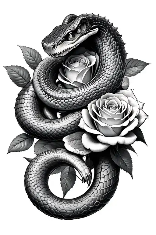 Pit Viper Wrapped Around Roses Black And Gray