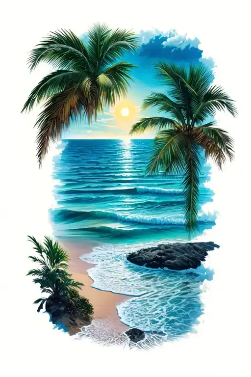 Bookmark View Of The Ocean And Beach Sunshine In Colour