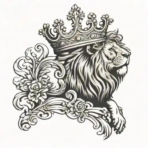 Lion With Crown And Cross