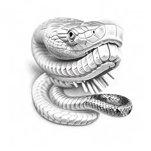 Snake Smoking A Cuban Cigar Facing Forwards With The Head Up