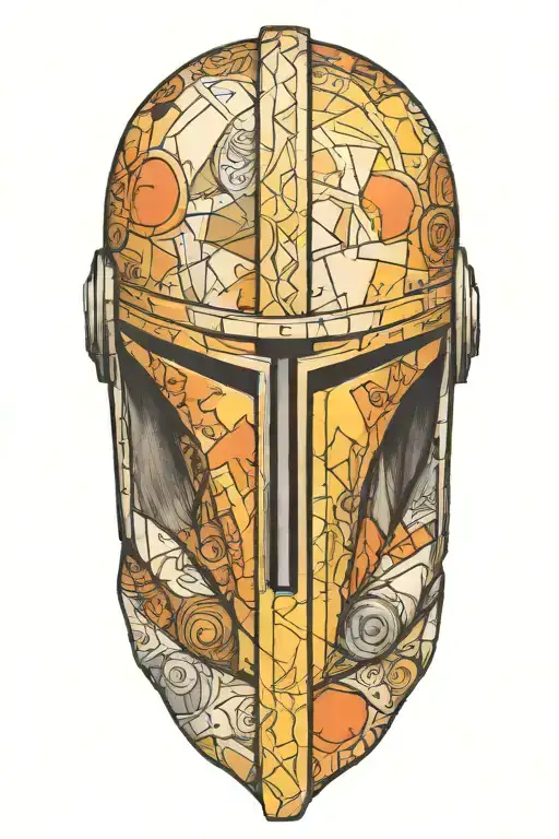 A Triangle Filled With Mandalorian Helmet