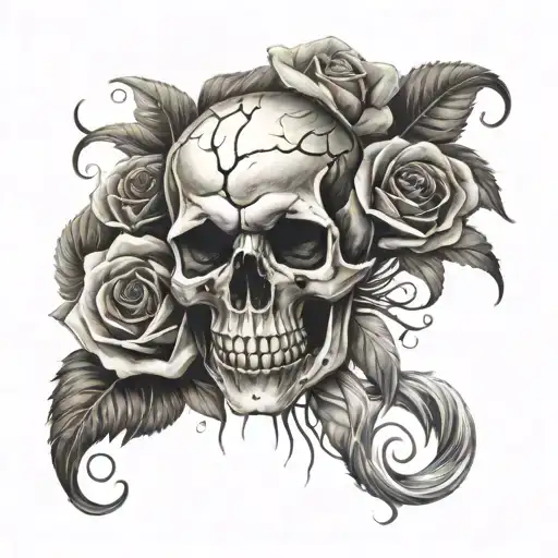 Skull Rose Surrounded