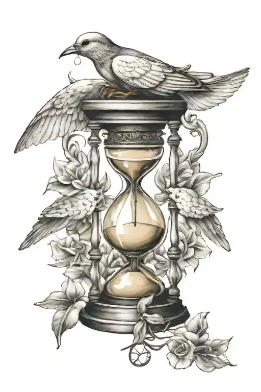 Hand And Hourglass And Dove