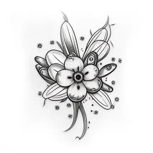 Bunch Of Forget Me Not Flowers In A Line