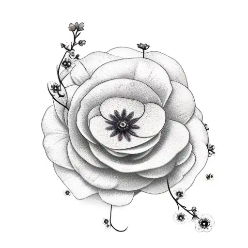 A Line Of Forget Me Not Flowers