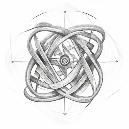 A Minimalist Tattoo Of A Film Reel Intertwined With A Dna Double Helix