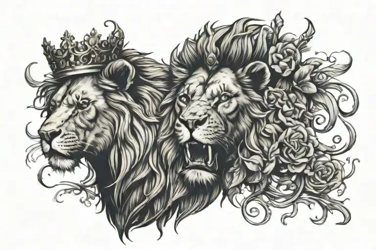 Lion Wearing A Crown Fight Demons Morning Glory