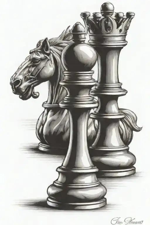 Black And White Chess King Chess Piece