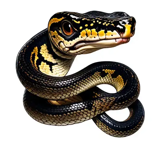 Ball Python Snake Head On Shoulder