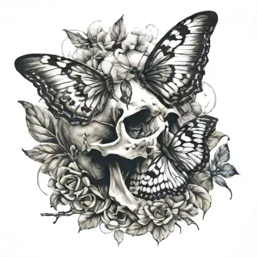 Skull And Butterfly