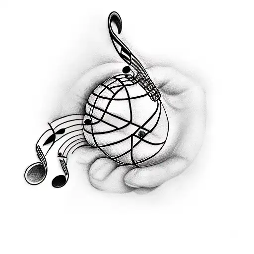Music Notes And Basketball
