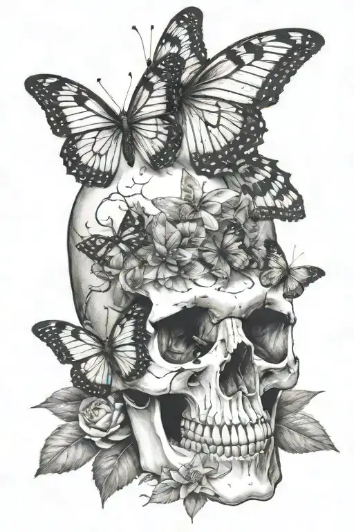 Skull And Butterfly