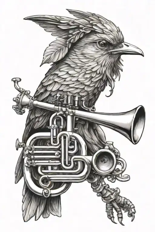 Phoneix Bird With Trumpet Coming
