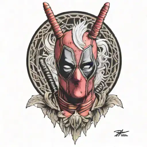 Deadpool Wearing A Unicorn Full Body
