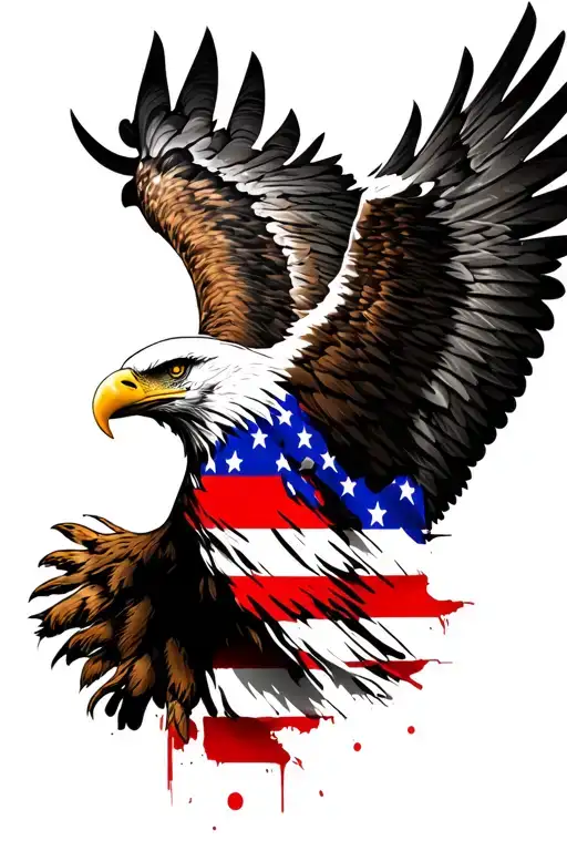 Distressed American Flag Eagle Head