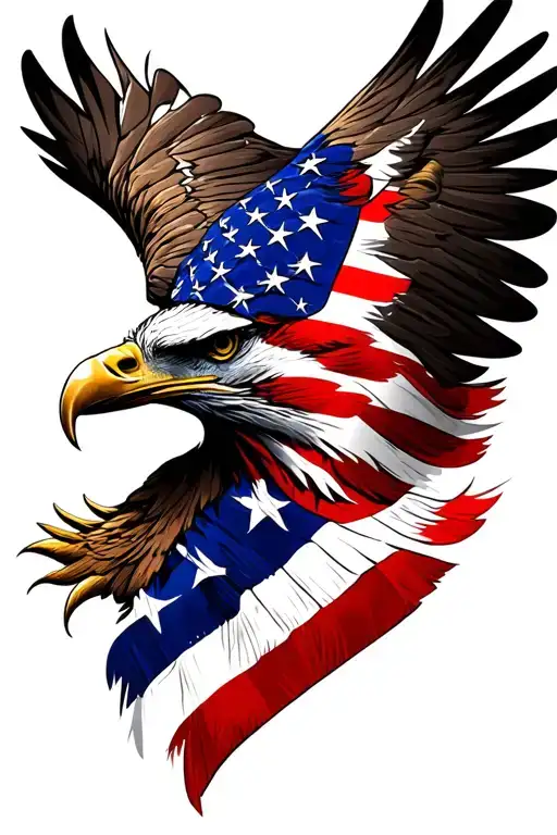 Distressed American Flag Eagle Head