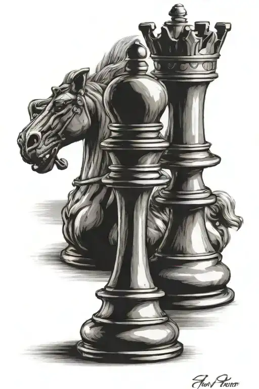 Black And White Chess King Chess Piece