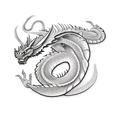 A Realistic Full Body Western Dragon Tattoo For Forearm