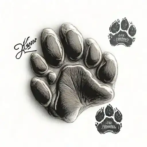 Dog Paw With Name Written