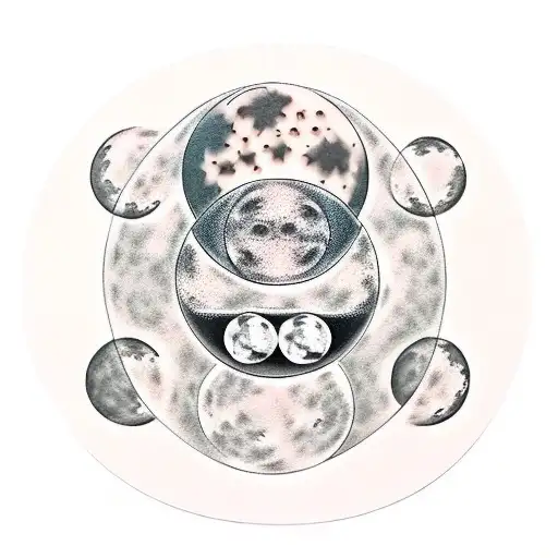 Moon Phases Forming A Pitbull Silhouette