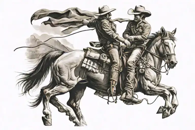 Skellton Cowboy Riding A Horse