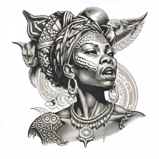 African Godess With Her Tongue Out