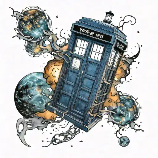 Tardis With Galaxy Showing Through Its Open Door