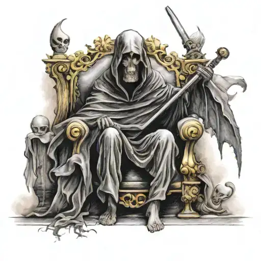 Grim Reaper On A Throne