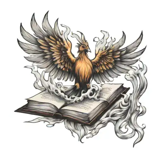 Phoenix Rising From Burning Book