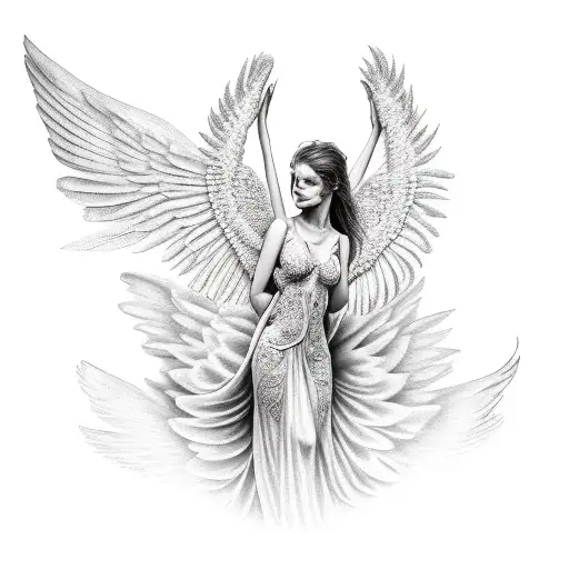 Female Angel Looking Down