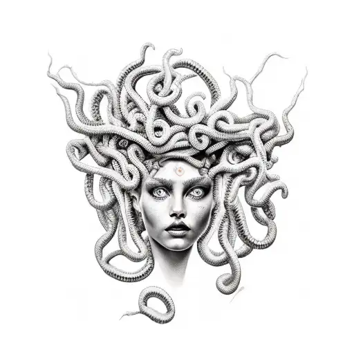 Medusa Preto E Branca