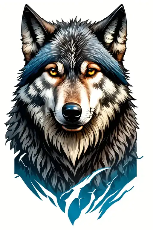 Viking Wolf And Mountain