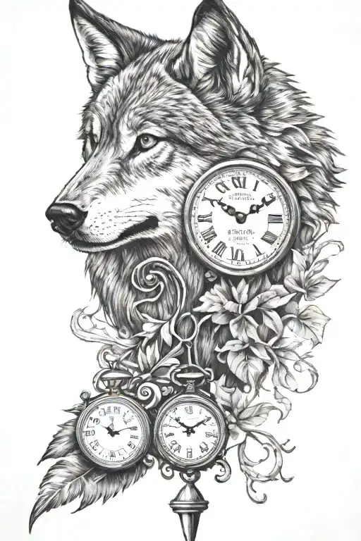 Wolf And Old Clock