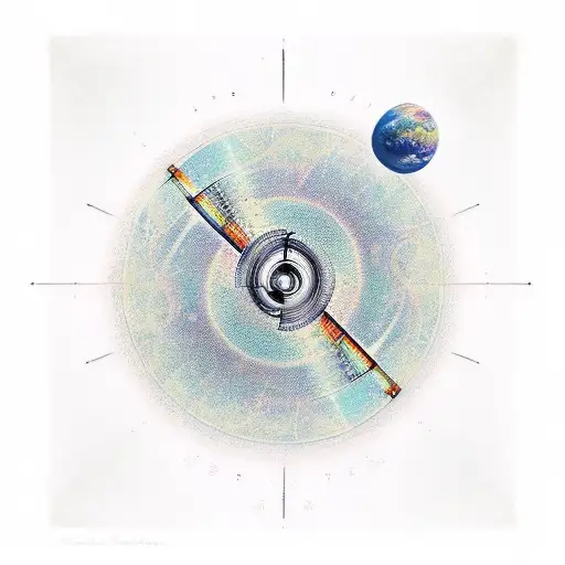 Music Score Flowing Through Space