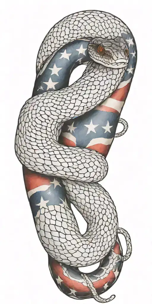 Patriotic Full Sleeve With Gadsen Flag Snake