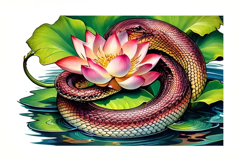 Lotus And Snake