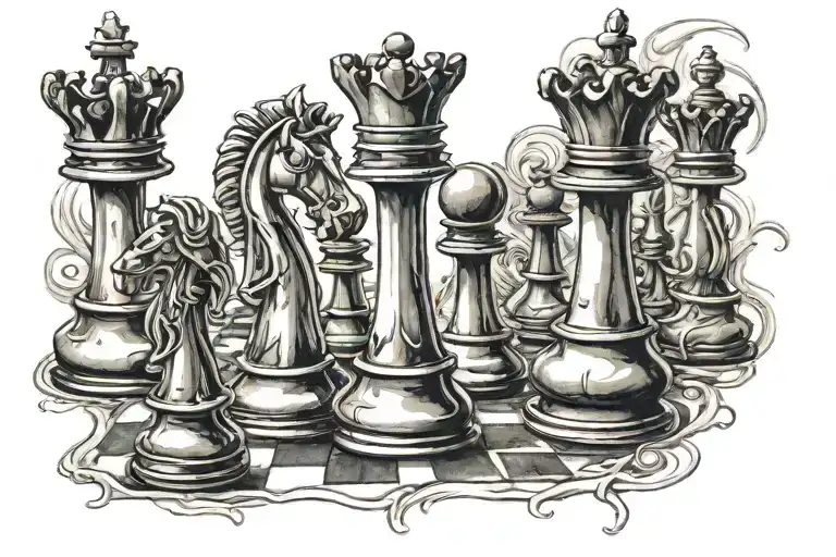 Chess Pieces Hidden