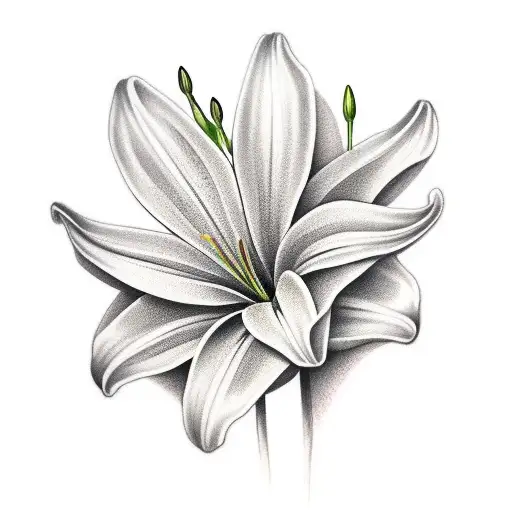 5 Light Lilies Upper Arm Woman Hawaiian