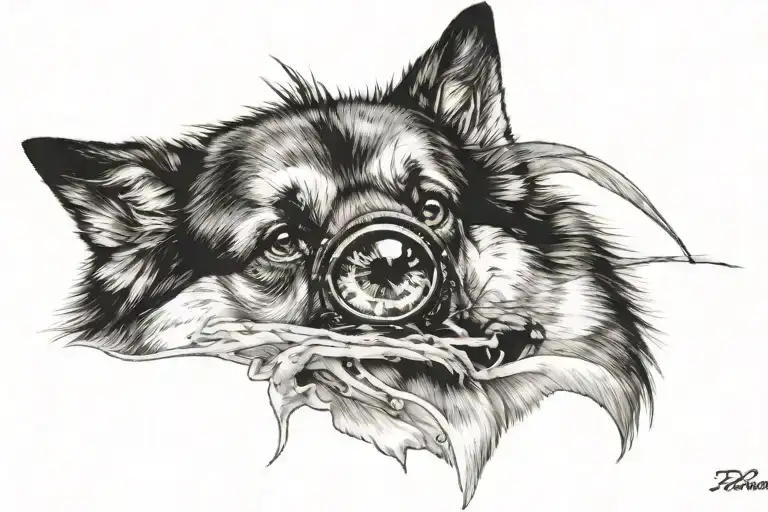 Eye Of A Yorsay With Eye Of A German Shepherd