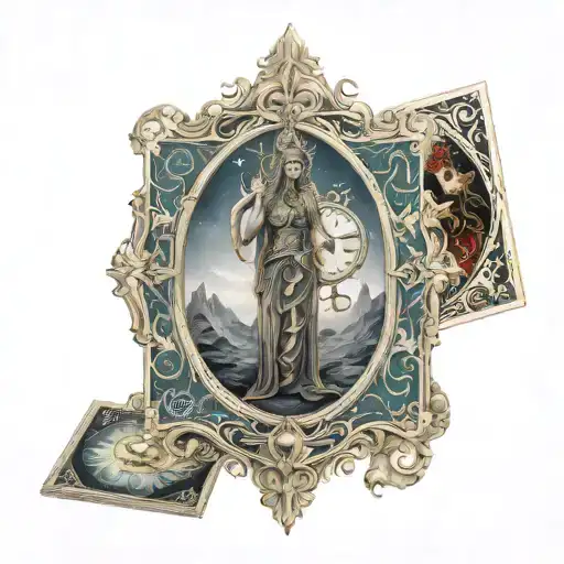 Kronos God Of Time Clock Tower Tarot Cards 8K High Resolution