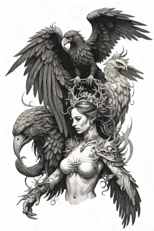 Death Angel And Pheonix Gaurding A Girl