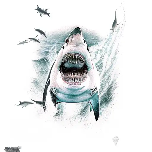 Great White Shark Breaching Surface