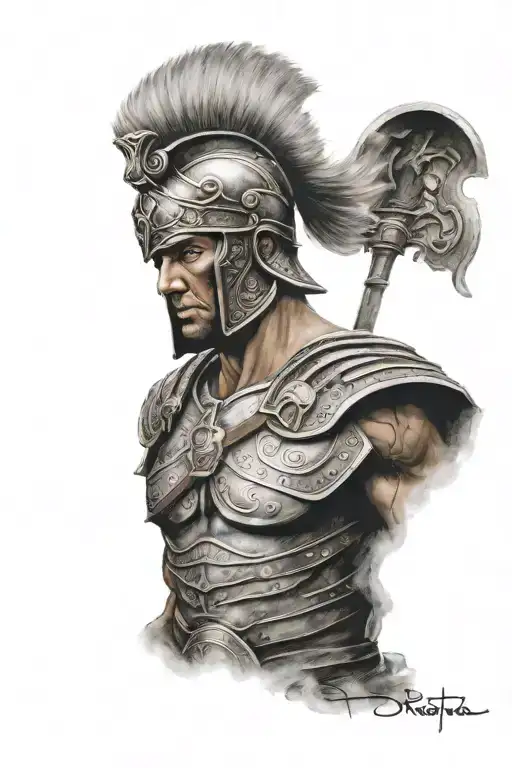 Shirtless Roman Warrior